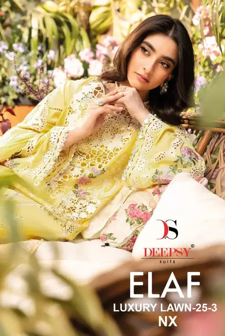 Elaf Luxury Lawn 25 Vol 3 Nx By Deepsy Cotton Pakistani Salwar Suits Wholesale